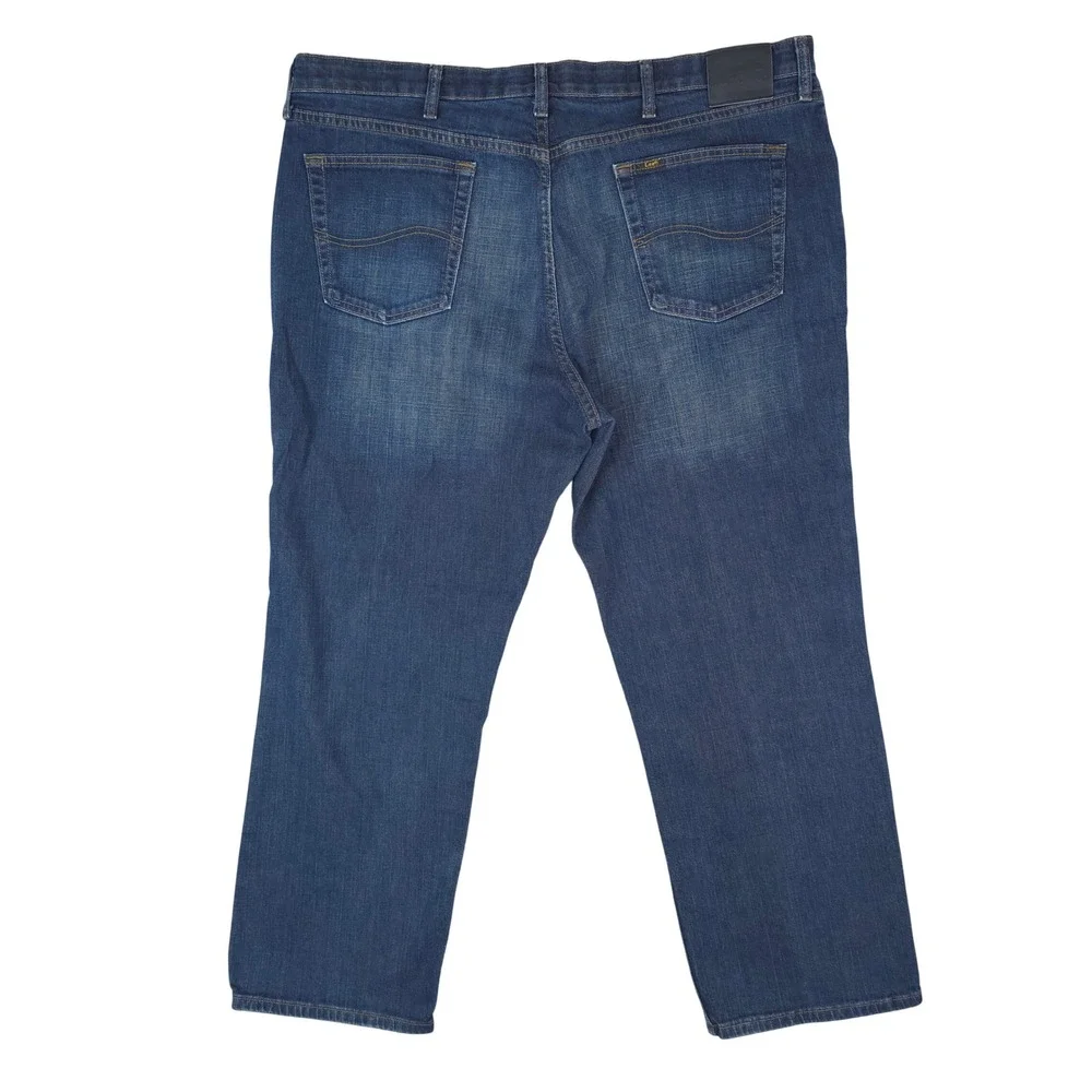 Lee Relaxed Fit Jeans Men 44x30 Blue Denim Stretch Straight Leg Workwear Comfort